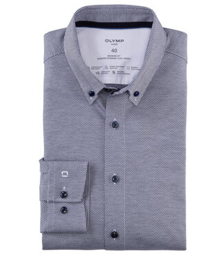 Olymp overhemd donkerblauw werkje button down