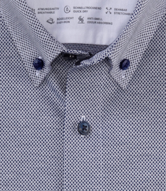 Olymp 1206 44 18 overhemd donkerblauw werkje button down donkerblauwe knopen