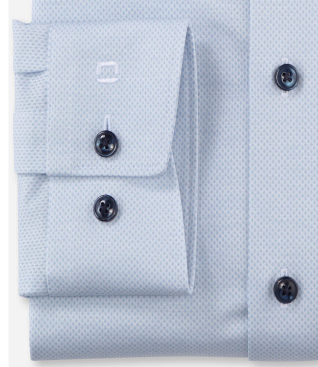 Olymp 1206 44 11 overhemd lichtblauw werkje button down donkerblauwe knopen