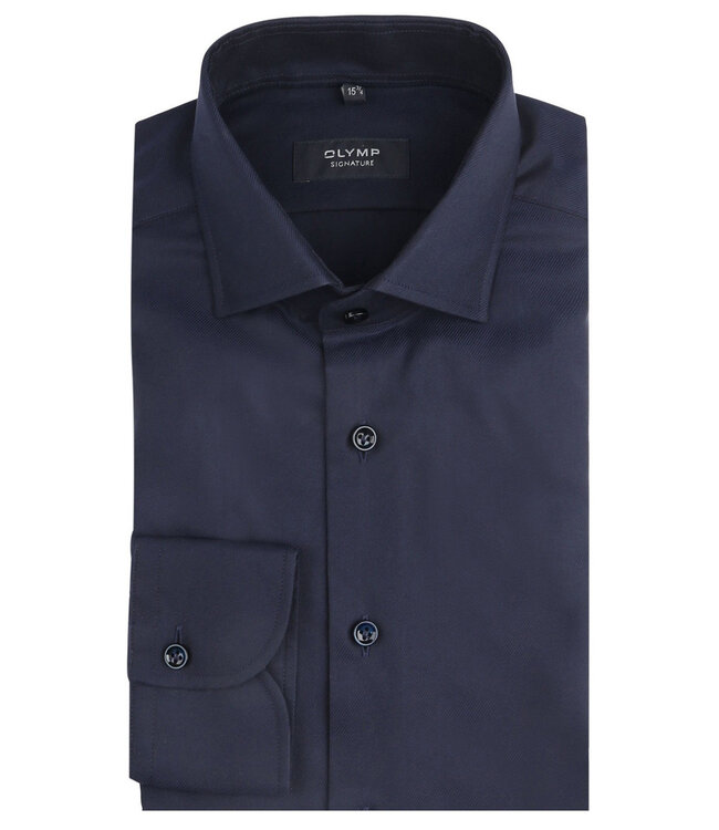 Olymp 8515 74 14 strijkvrij overhemd donkerblauw wide spread