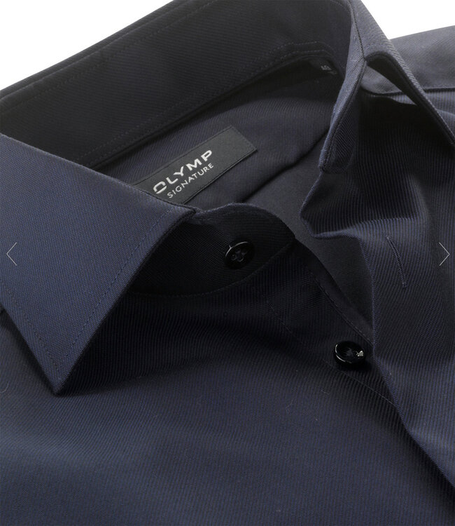 Olymp 8515 74 14 strijkvrij overhemd donkerblauw wide spread