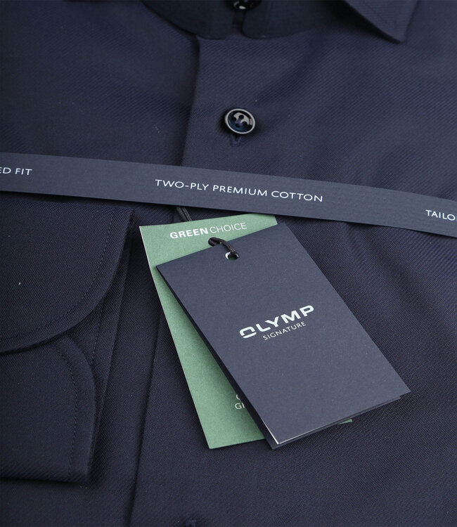 Olymp 8515 74 14 strijkvrij overhemd donkerblauw wide spread