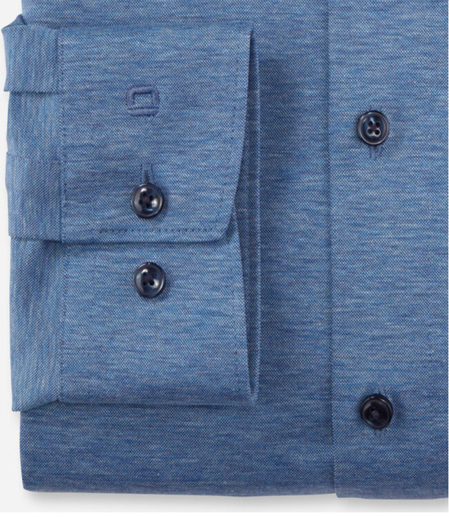 Olymp 1220 44 11 heren overhemd kobaltblauw dynamic flex jersey 24 7 seven