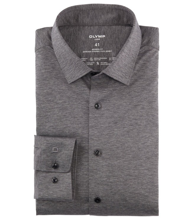 R2 Amsterdam 1220 44 67 heren overhemd antraciet grijs dynamic flex jersey 24 7 seven