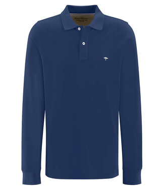 Fynch Hatton heren polo lange mouw kobaltblauw midnight blue