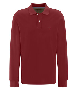 Fynch Hatton heren polo lange mouw winter rood scarlet