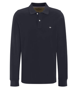 Fynch Hatton heren polo lange mouw donkerblauw navy