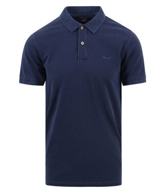 Gant persian blue gewassen heren polo korte mouw