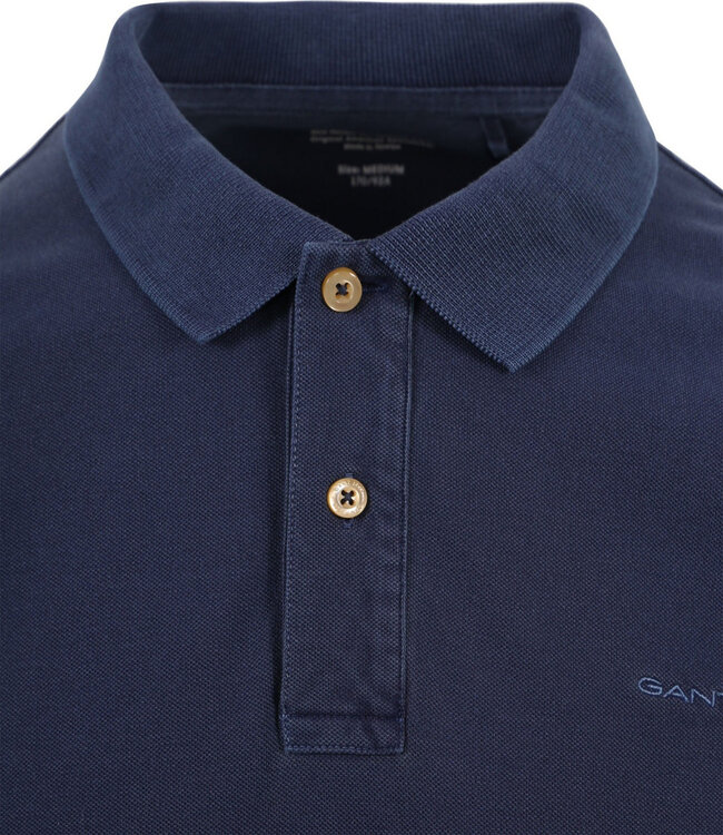 Gant 2043005-423 donkerblauw gewassen heren polo korte mouw