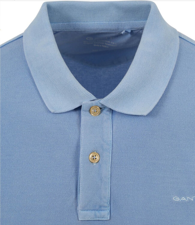 Gant 2043005-414 blauw sunfaded sunbleached gentle blue heren polo