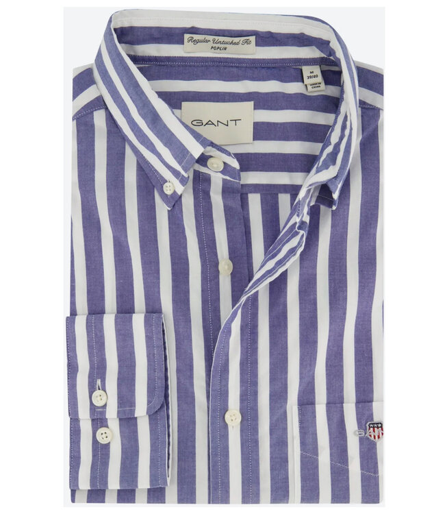 Gant 3240039-436 heren blauw wit brede streep lange mouw