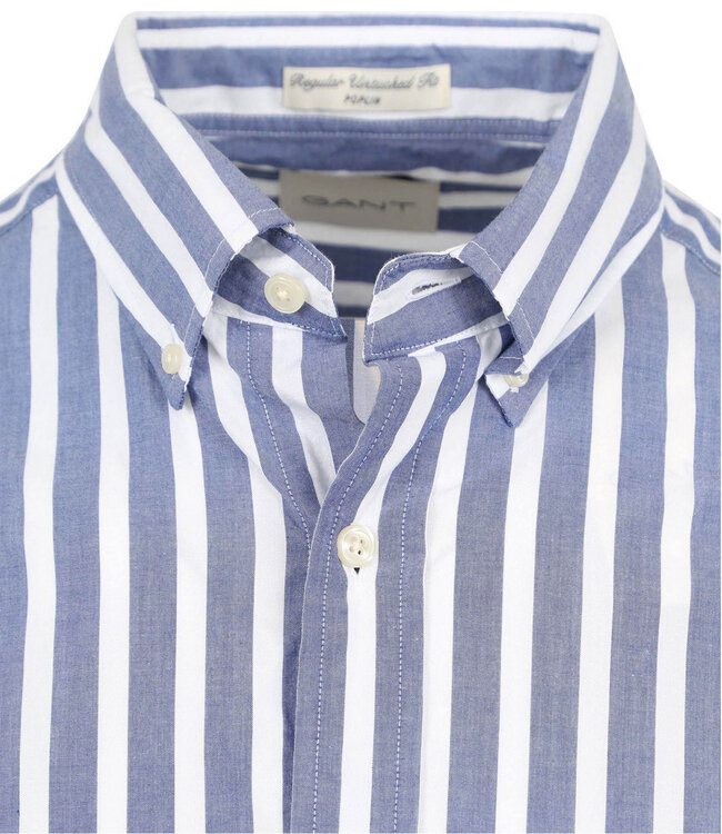 Gant 3240039-436 heren blauw wit brede streep lange mouw