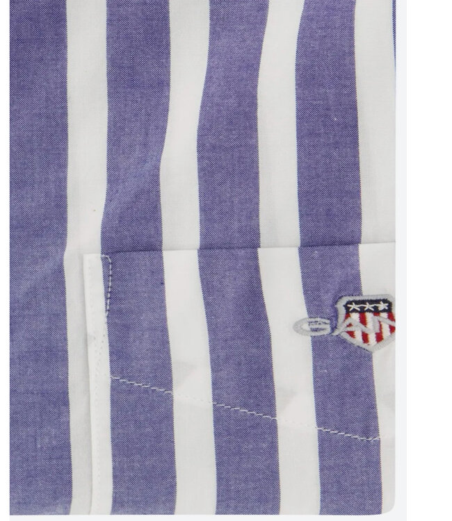Gant 3240039-436 heren blauw wit brede streep lange mouw