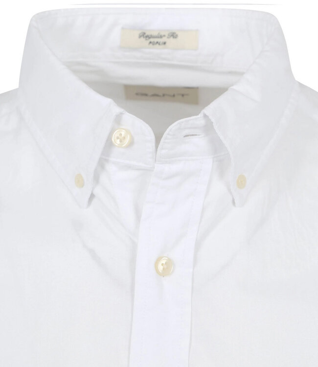 Gant 3000100-110 heren overhemd wit poplin 1knoops button down