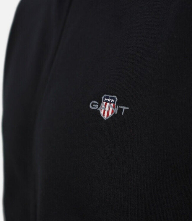 Gant 2008006 5 heren zwart sweat vest met rits en zakken