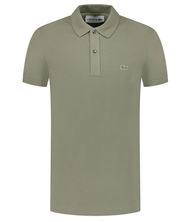 Lacoste PH4012 11 316 slim fit olijfgroen polo groen krokodil