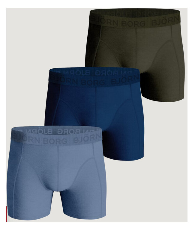Bjorn Borg Boxers heren boxers 3pack donkergroen petrol blauw blauw shorts