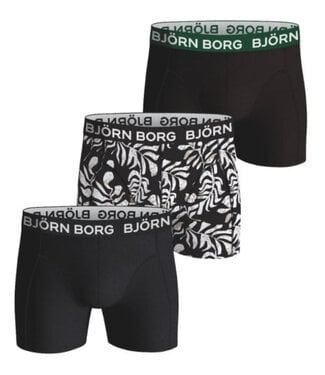 Bjorn Borg Boxers heren boxers 3pack zwart print zwart shorts