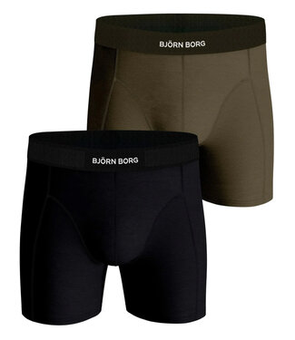 Bjorn Borg Boxers heren boxers 2pack zwart olijfgroen shorts