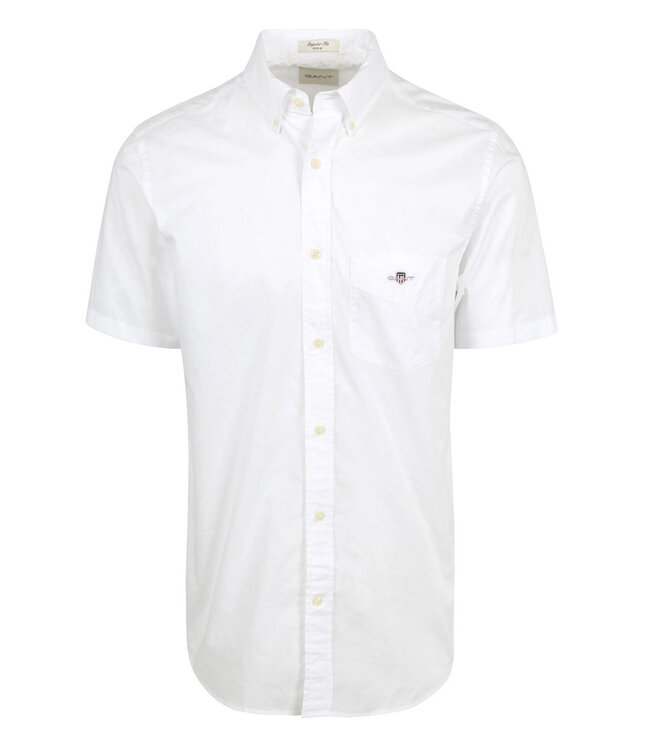 Gant 3000101 110 overhemd wit korte mouw button down met borstzak