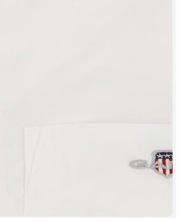 Gant 3000101 110 overhemd wit korte mouw button down met borstzak