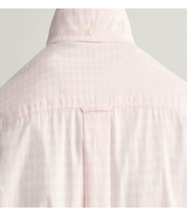 Gant 3000121-662 heren overhemd lichtroze wit ruitje korte mouw button down met borstzak