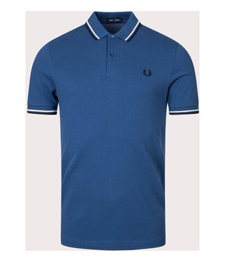 Fred Perry Twin Tipped polo kobaltblauw met zwart logo