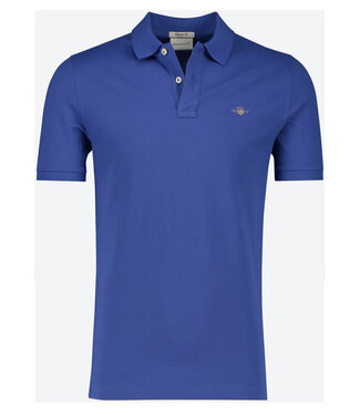 Gant kobaltblauw heren polo korte mouw  regular fit