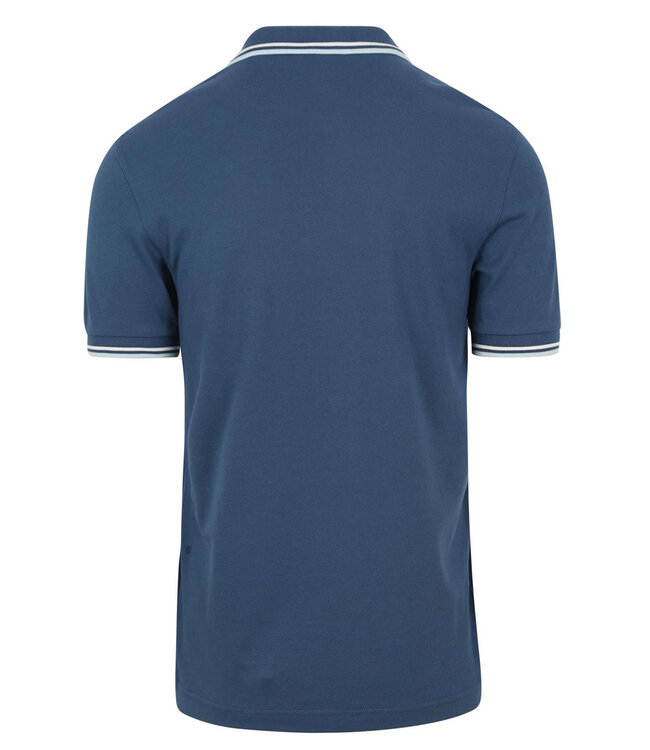 Fred Perry M3600 U91 Twin Tipped polo blauw met lichtblauw logo