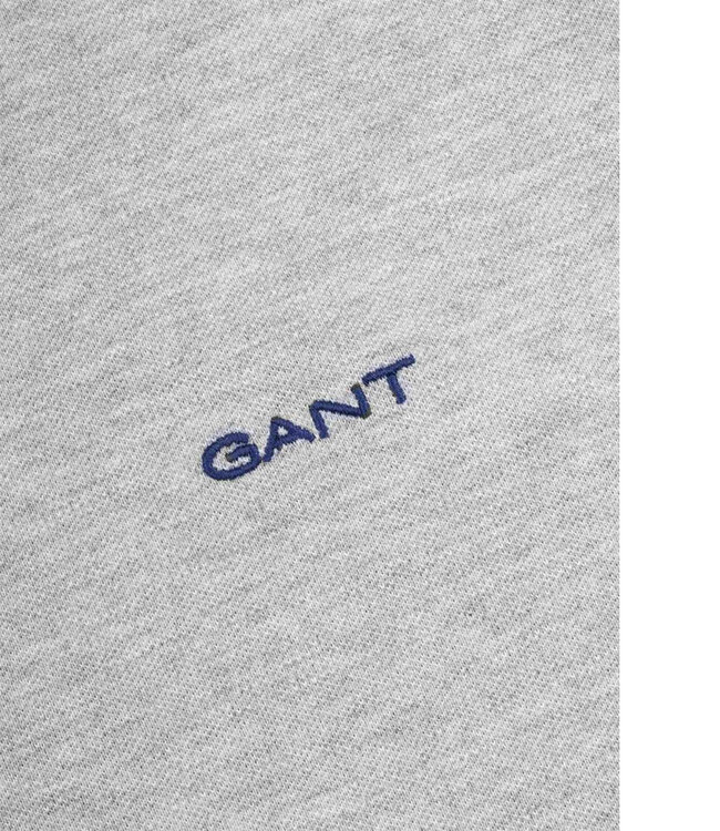 Gant 2062026 93 heren polo grijs melange katoen stretch korte mouw