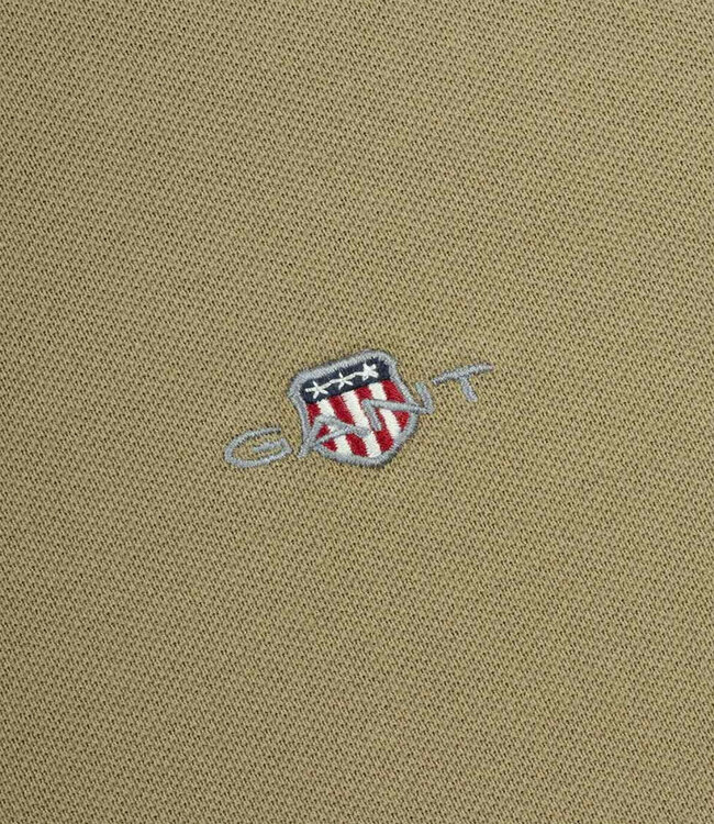 Gant 2210-203 olijfgroen dried clay heren polo korte mouw regular fit