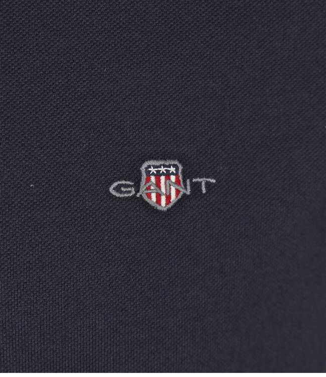 Gant 2210 433 donkerblauw heren polo korte mouw regular fit