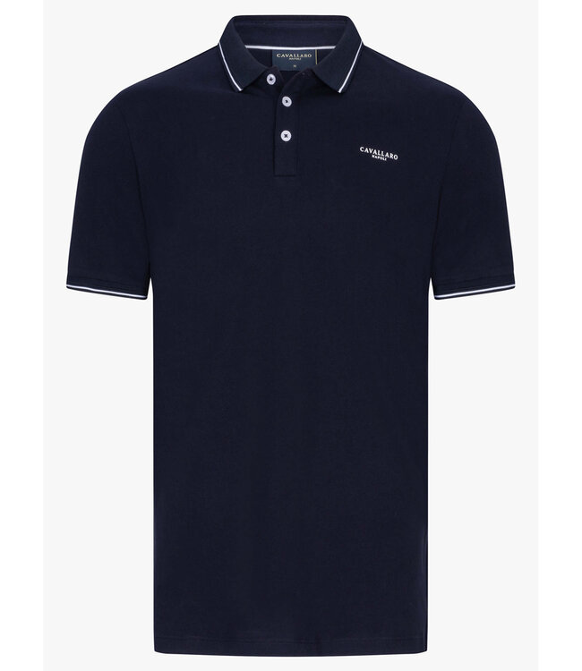Cavallaro 116241003 699000 andrio donkerblauw polo katoen stretch