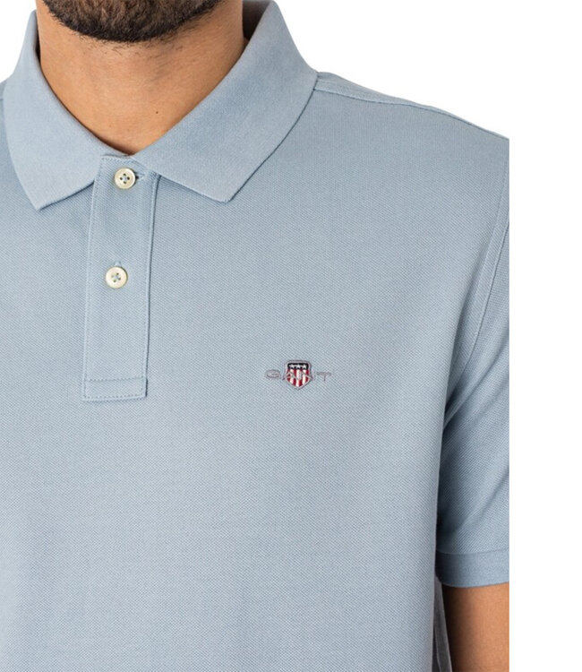 Gant 2210-474 blauw heren polo korte mouw  regular fit