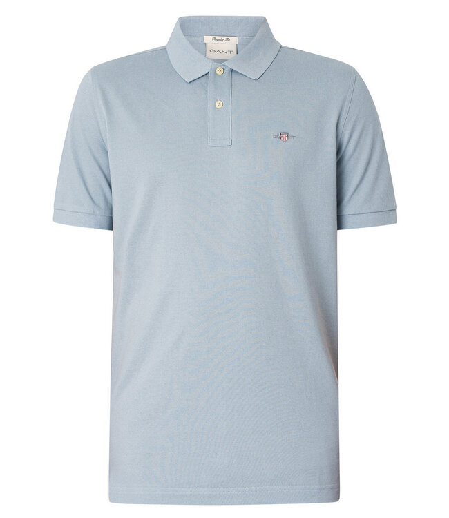 Gant 2210-474 blauw heren polo korte mouw  regular fit