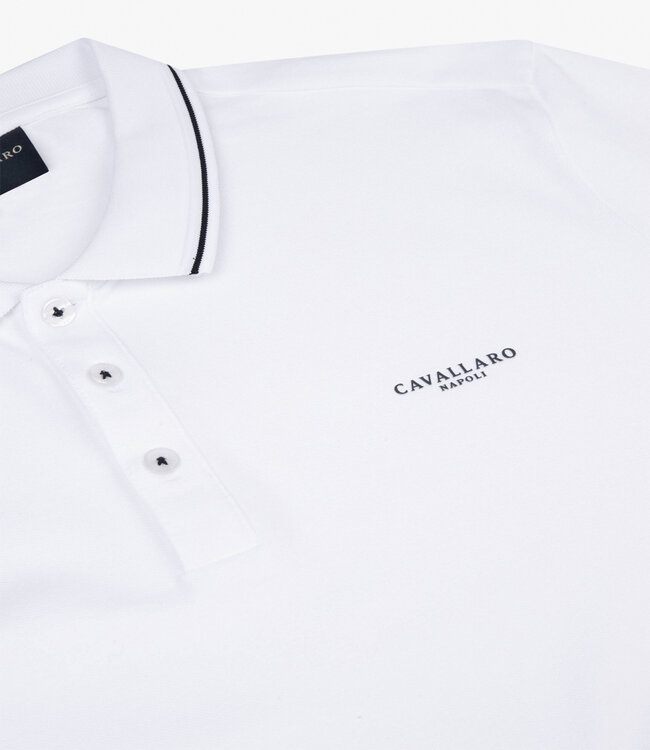 Cavallaro 116241003 100000 andrio wit polo katoen stretch