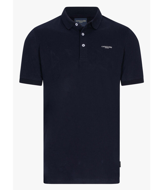 Cavallaro Bavegio heren polo donkerblauw katoen stretch