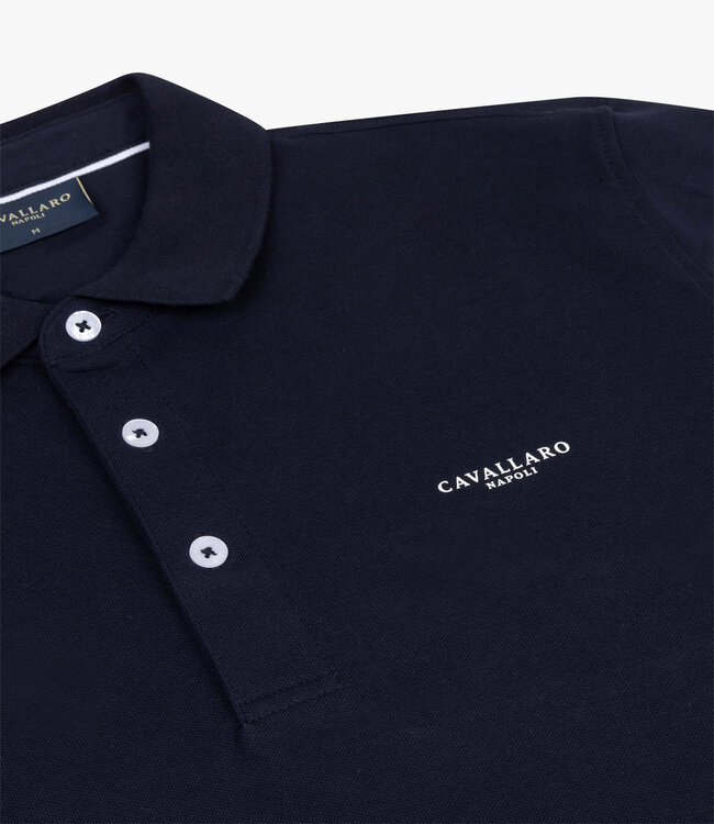 Cavallaro Bavegio heren polo donkerblauw katoen stretch