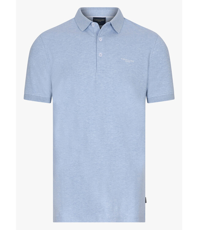 Cavallaro Bavegio heren polo lichtblauw melange katoen stretch