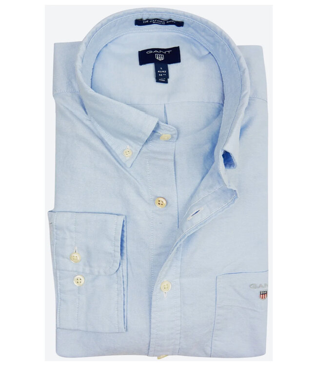 Gant 3046000 468 heren overhemd lichtblauw oxford uni