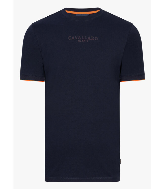 Cavallaro Limited Edition Tee heren donkerblauw dark blue t-shirt met oranje details