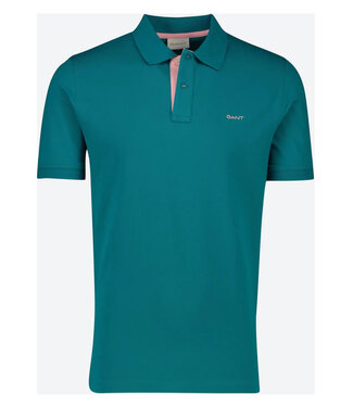 Gant heren polo ocean turquosie katoen stretch