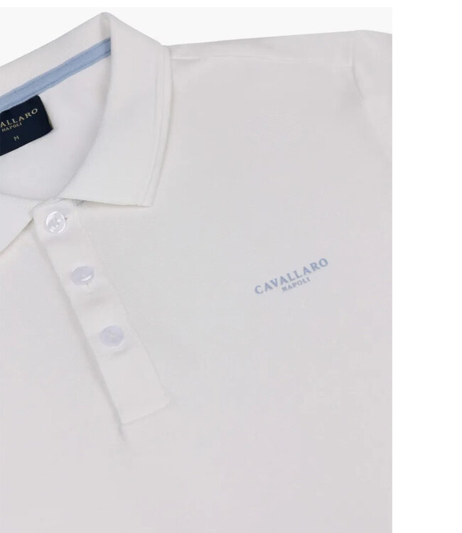 Cavallaro 116241010 off white Mandrio polo katoen stretch
