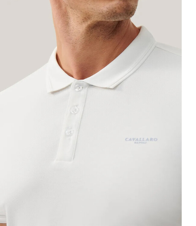 Cavallaro 116241010 off white Mandrio polo katoen stretch