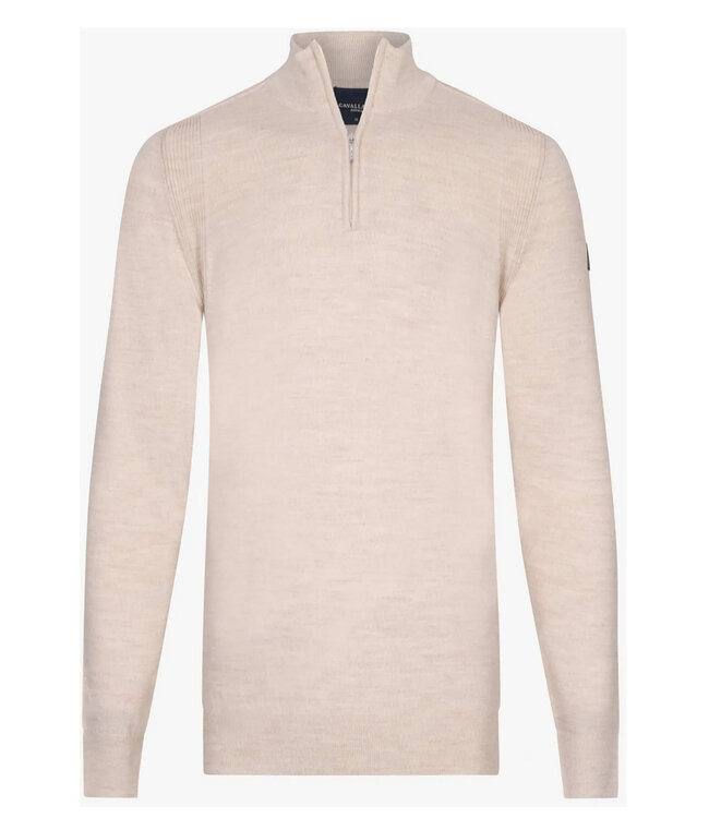 Cavallaro Palio heren beige kit zipper trui  met ritsje