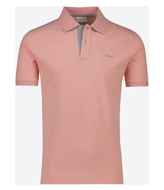 Gant heren polo roze katoen stretch