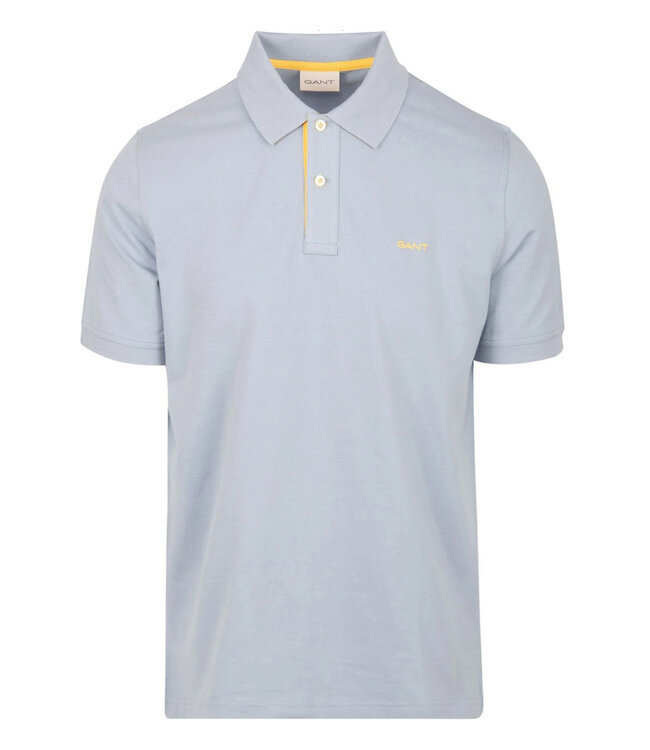 Gant 2062026 474 heren polo lichtblauw katoen stretch korte mouw
