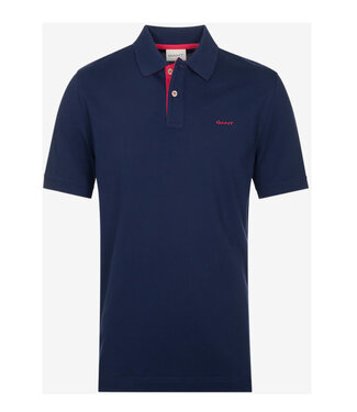 Gant heren polo donker kobalt blauw persian blue