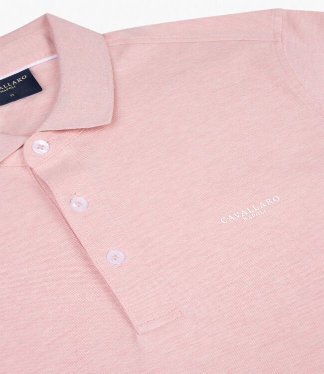 Cavallaro Bavegio heren polo roze melange katoen stretch