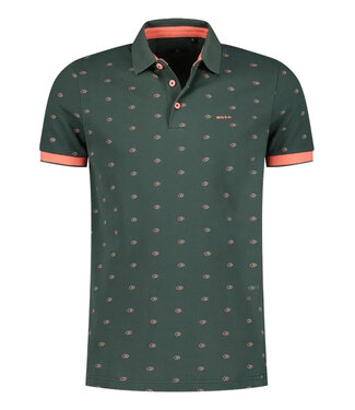 New Zealand Auckland Pirongia Chalk Green Polo Short Sleeve print